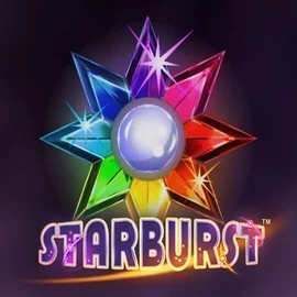 Starburst online game logo by NetEnt on winrolla-casino.eu